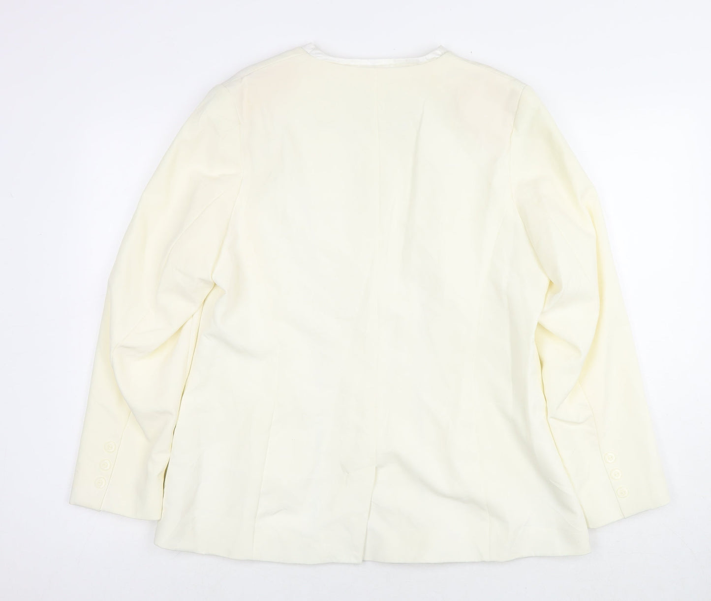 Joanna Hope Womens White Polyester Jacket Blazer Size 16