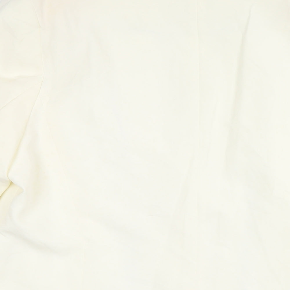 Joanna Hope Womens White Polyester Jacket Blazer Size 16