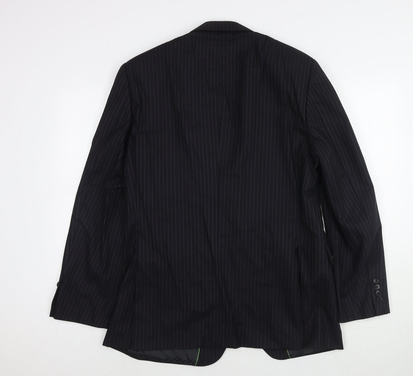 NEXT Mens Black Striped Wool Jacket Blazer Size 40 Regular