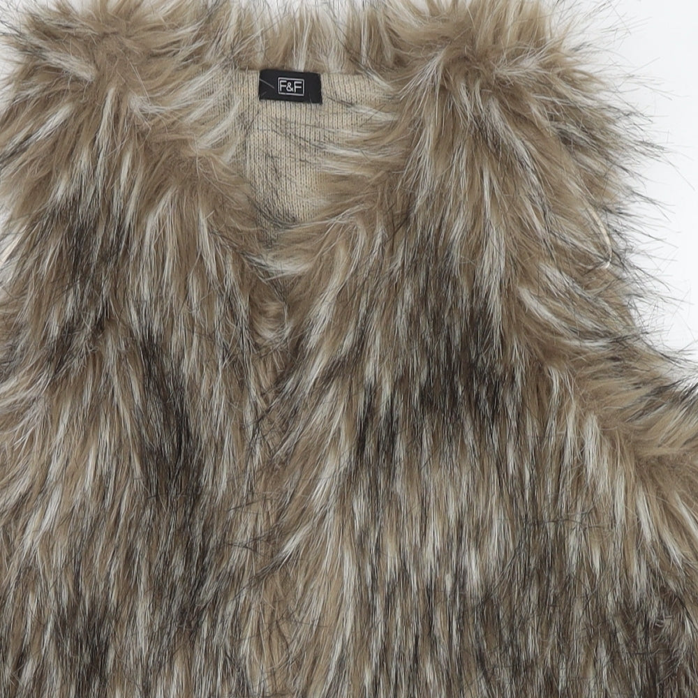 F&F Womens Brown Gilet Waistcoat Size S