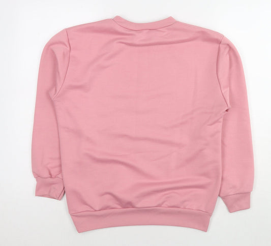 Oui Womens Pink Acrylic Pullover Sweatshirt Size S Pullover - Size S/M My Day Off Sweatshirt