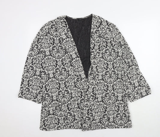 M&Co Womens Multicoloured Geometric Overcoat Coatigan Size 14