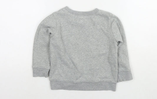 Gap Girls Grey Cotton Pullover Sweatshirt Size 2 Years Pullover - Logo