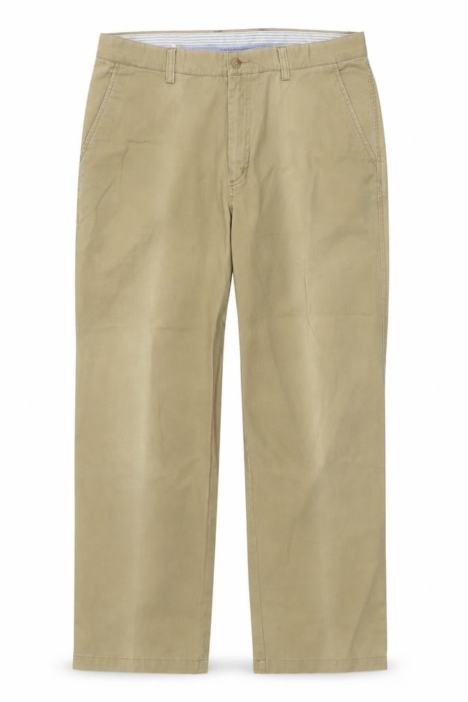 Gurteen Mens Brown Cotton Trousers Size 34 in L29 in Regular Zip