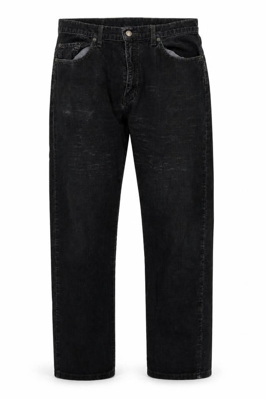 Levi's Mens Black Cotton Trousers Size 32 in L30 in Regular Zip - Vintage