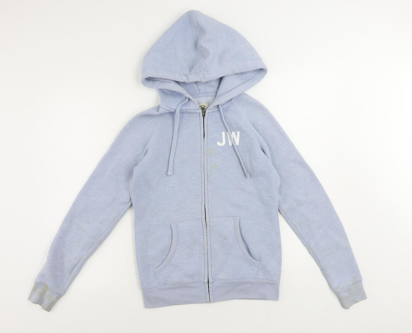 Jack Wills Womens Blue Polyester Full Zip Hoodie Size 6 Zip - Vintage Logo