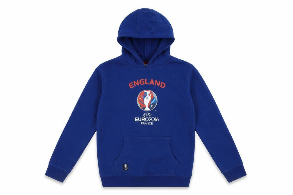 UEFA Boys Blue Cotton Pullover Hoodie Size 9-10 Years Pullover - England Euro 2016
