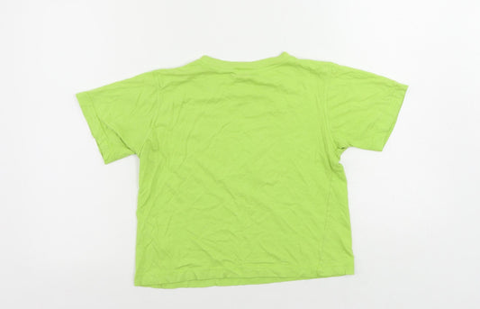 Moschino Junior Girls Green Cotton Pullover T-Shirt Size 8 Years Crew Neck Pullover