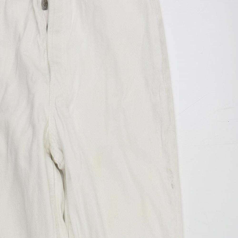 Levi's Womens White Cotton Straight Jeans Size 28 in L28 in Regular Button - Vintage