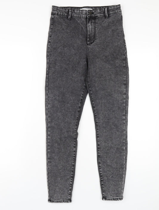 Denim & Co. Womens Grey Cotton Skinny Jeans Size 10 L27 in Regular Zip