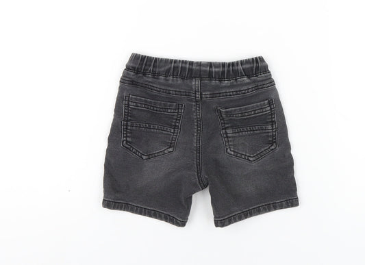 NEXT Boys Black Cotton Bermuda Shorts Size 2 Years Regular Drawstring