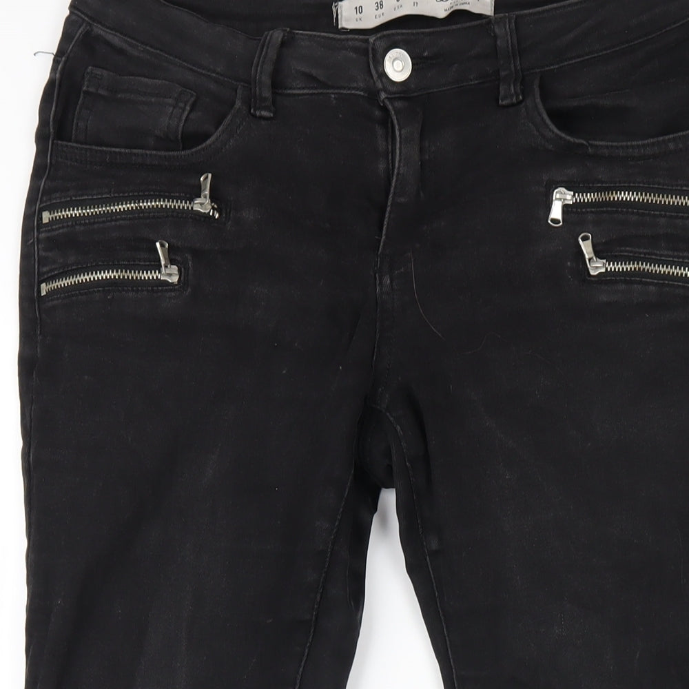 Denim & Co. Womens Black Cotton Skinny Jeans Size 10 L29 in Regular Zip