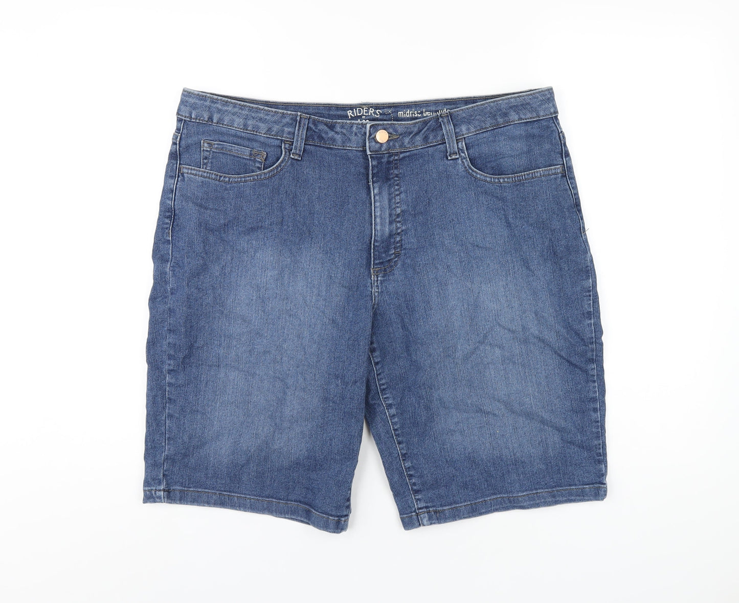 Lee Womens Blue Cotton Bermuda Shorts Size 38 in L11 in Regular Zip