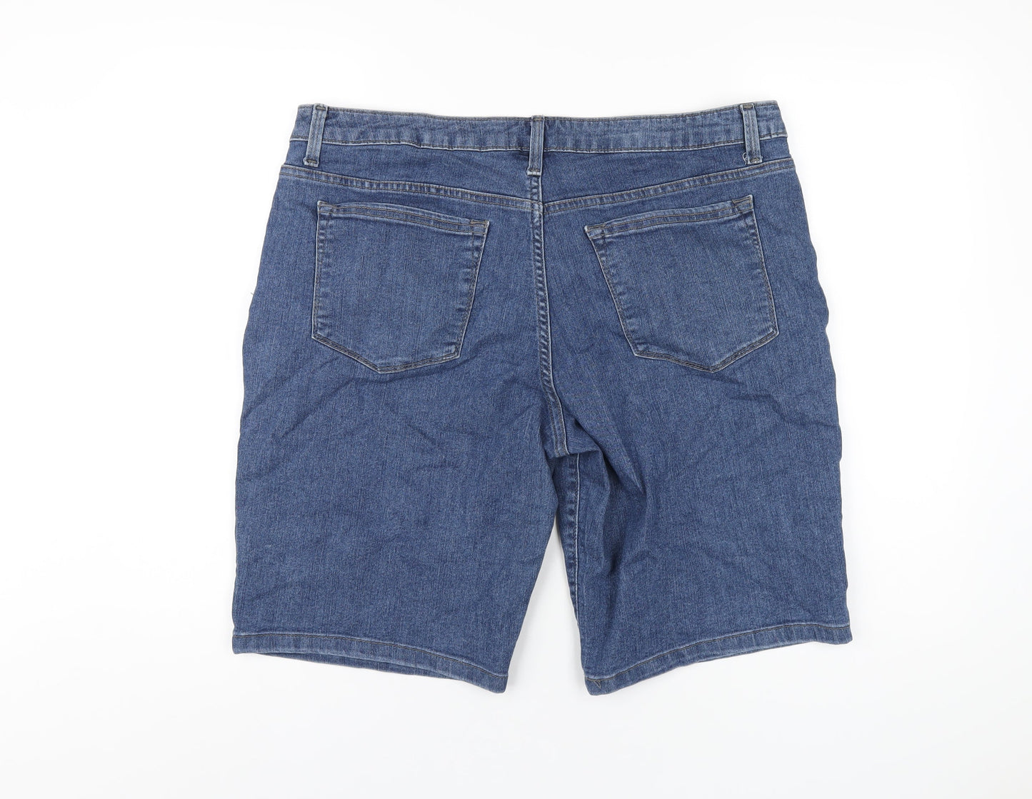 Lee Womens Blue Cotton Bermuda Shorts Size 38 in L11 in Regular Zip