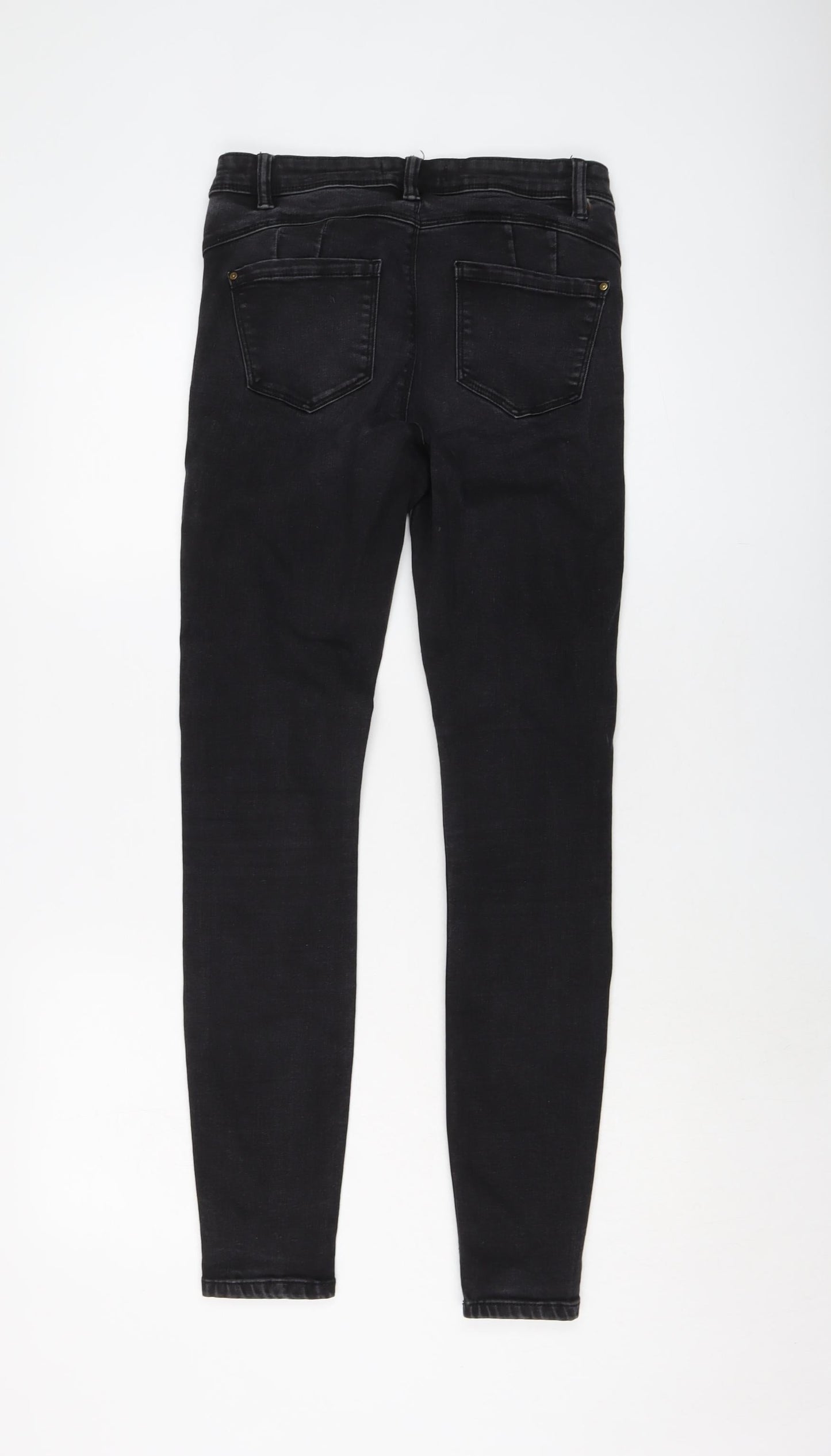 Denim & Co. Womens Grey Cotton Skinny Jeans Size 10 L29 in Regular Button