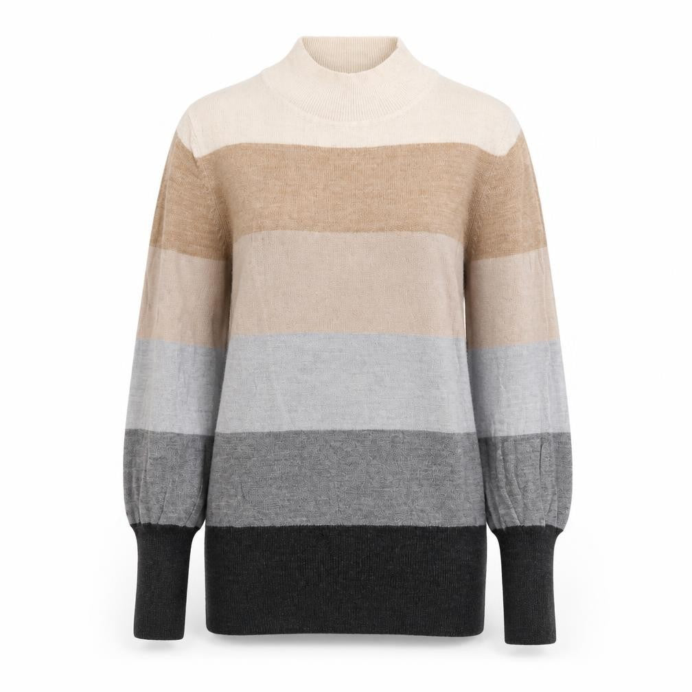Marks and Spencer Womens Multicoloured Mock Neck Acrylic Pullover Jumper Size S