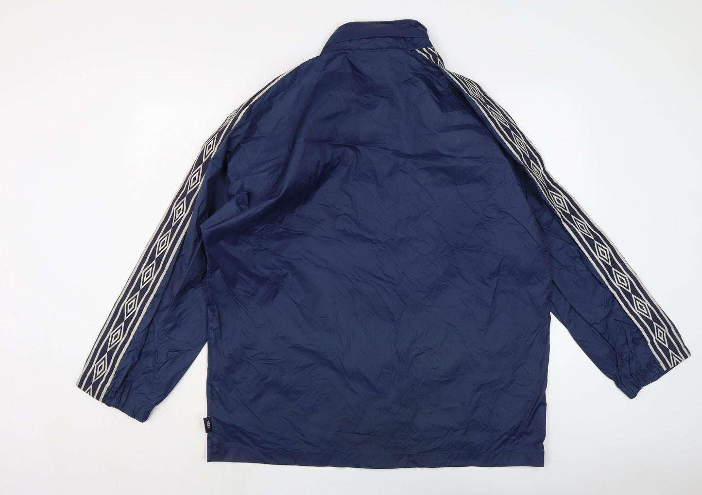 Umbro Mens Blue Rain Coat Coat Size S Zip