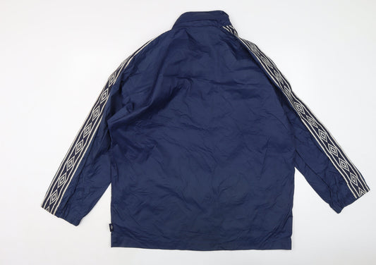 Umbro Mens Blue Rain Coat Coat Size S Zip
