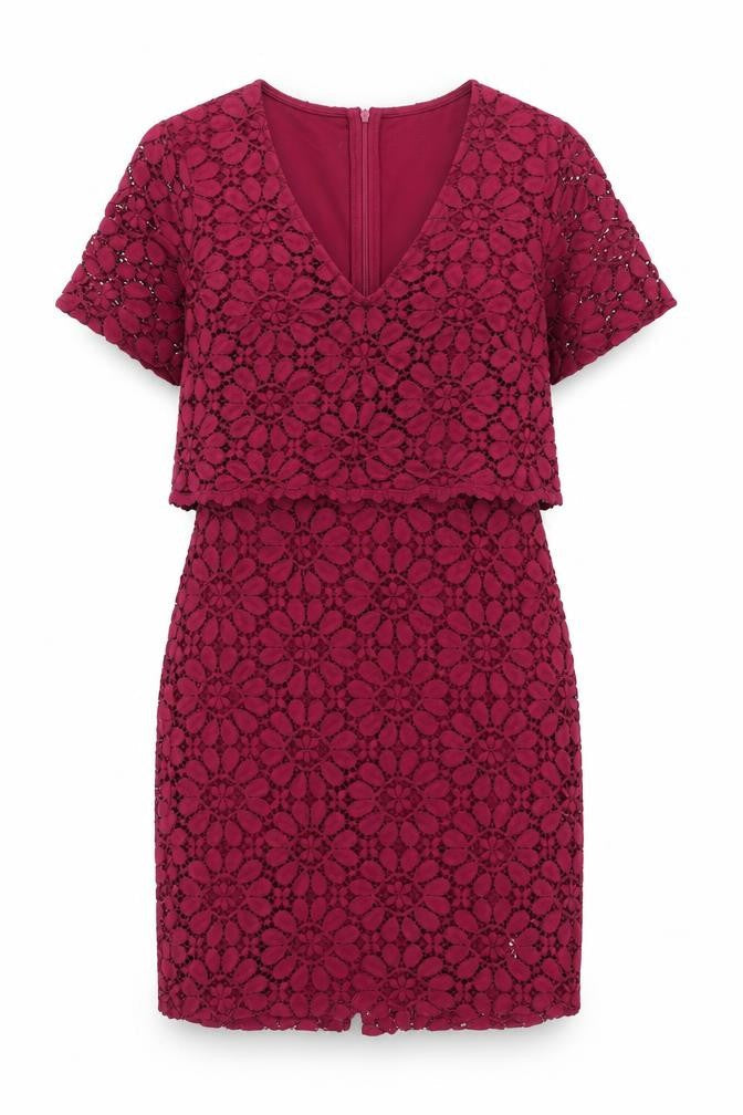 JD Williams Womens Purple Polyester Shift Size 10 V-Neck Zip