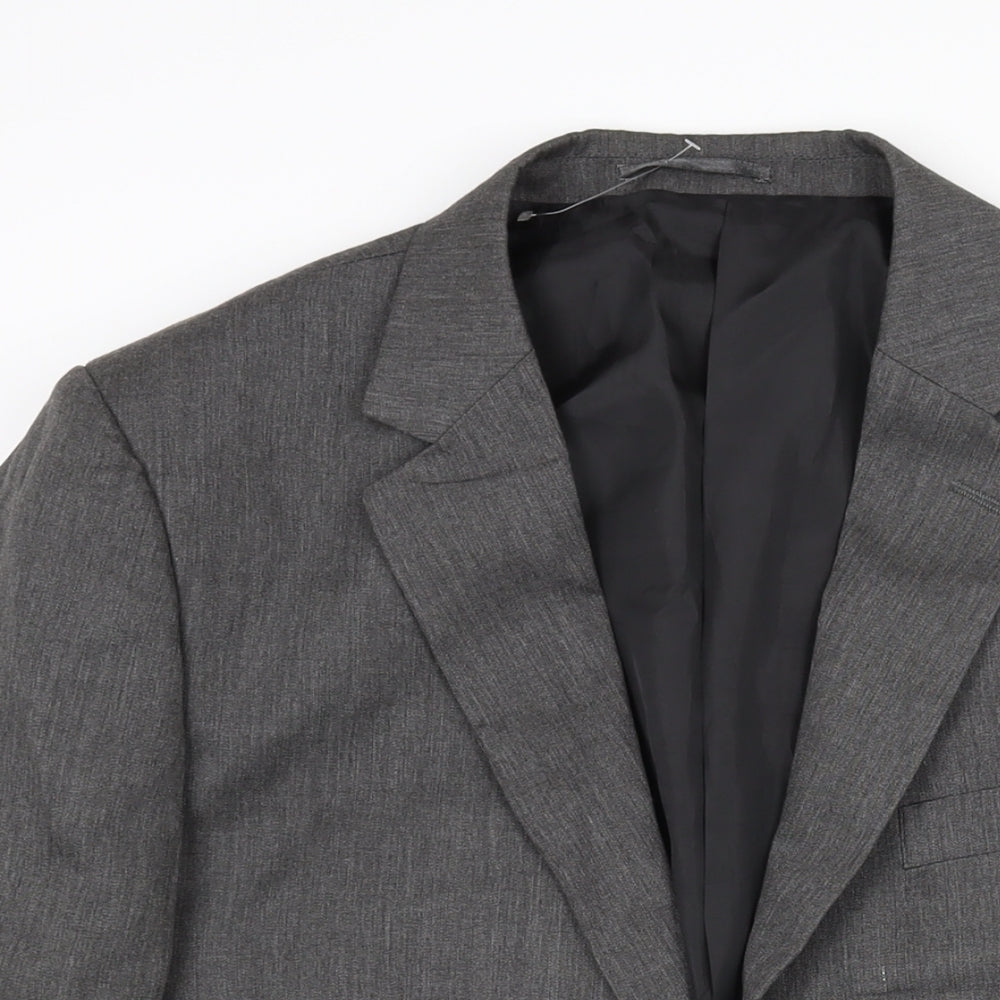 New Look Mens Grey Polyester Jacket Suit Jacket Size 42 Regular