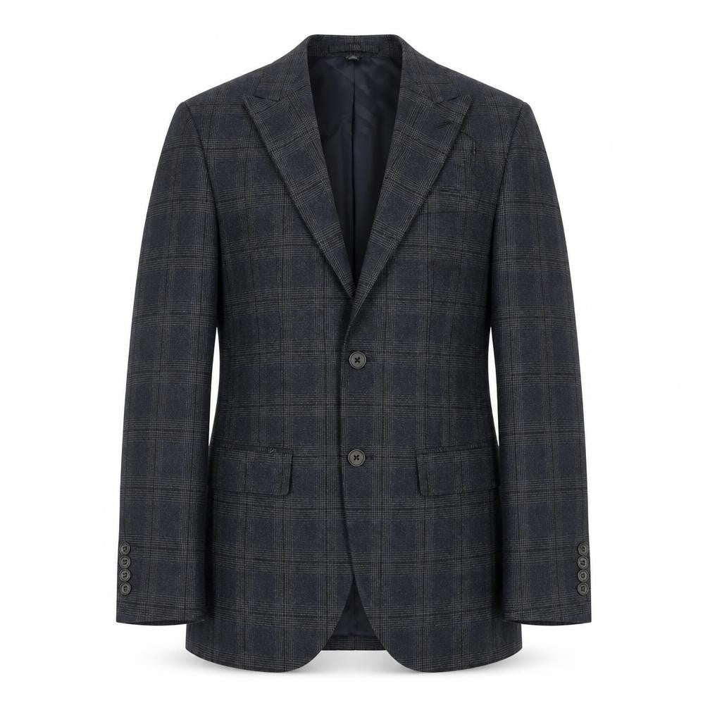 Marks and Spencer Mens Blue Check Polyester Jacket Suit Jacket Size 34 Regular