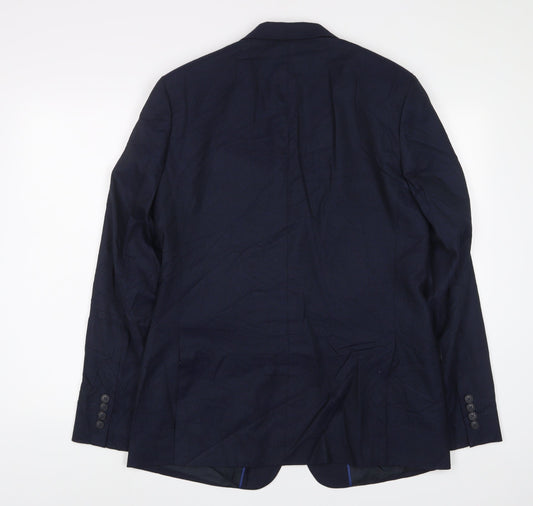 Marks and Spencer Mens Blue Polyester Jacket Suit Jacket Size 40 Regular