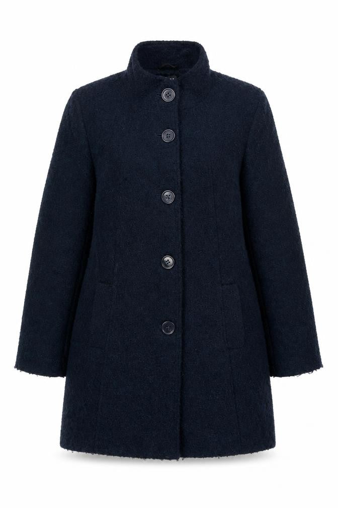 Debenhams Womens Blue Overcoat Coat Size 12 Button - Pockets