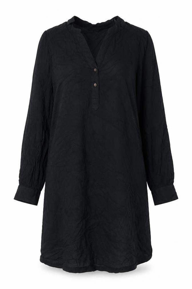Marks and Spencer Womens Black Viscose A-Line Size 6 V-Neck Button