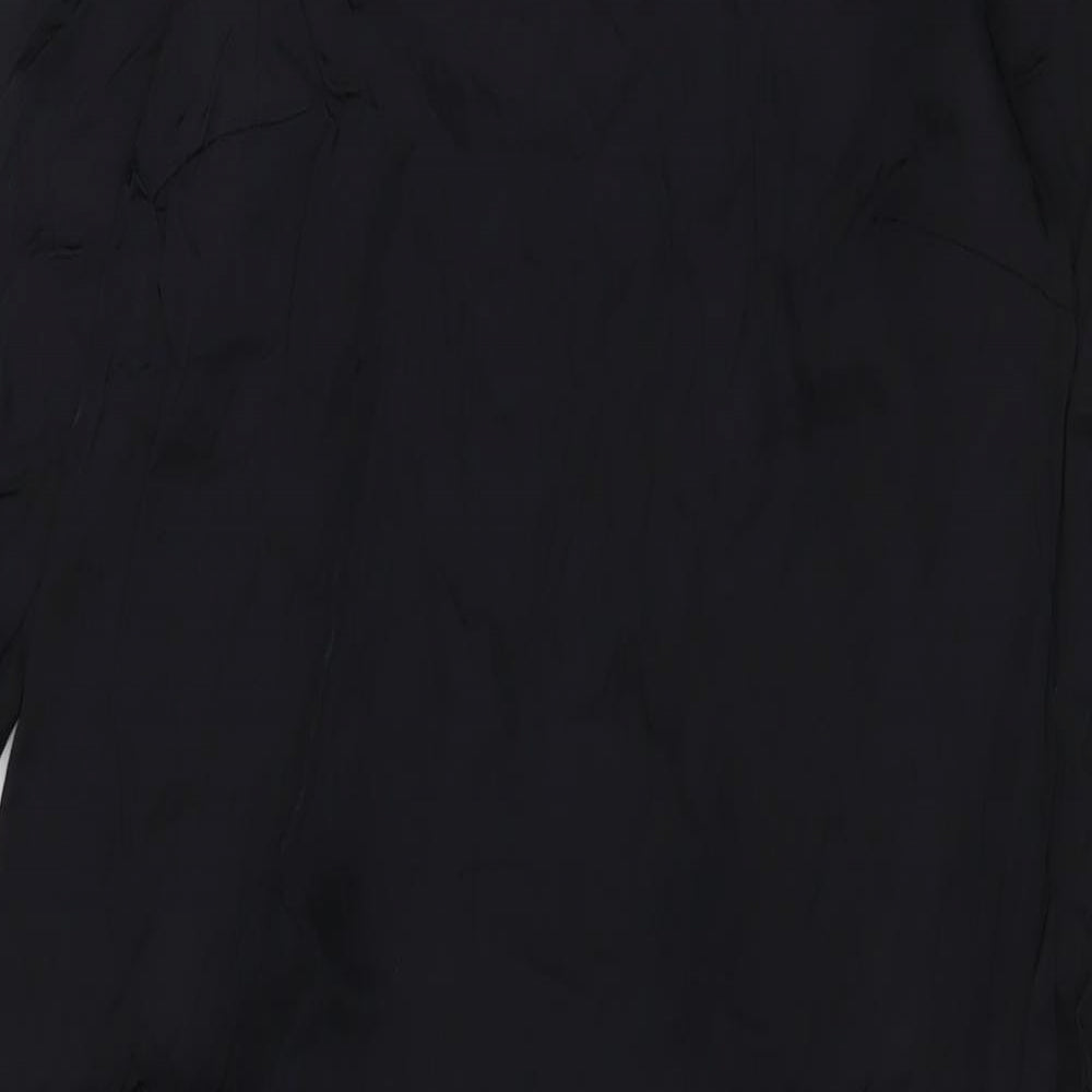 H&M Womens Black Viscose A-Line Size 6 Boat Neck Pullover - Pockets