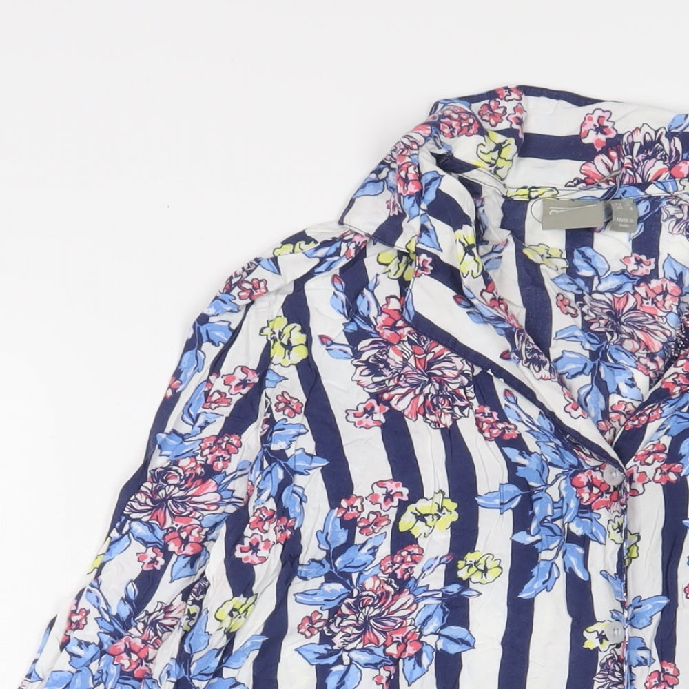 ASOS Womens Multicoloured Geometric Viscose A-Line Size 10 Collared Button