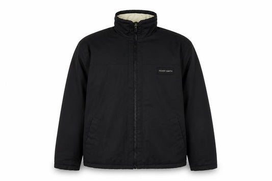 Teddy Smith Mens Black Jacket Coat Size M Zip