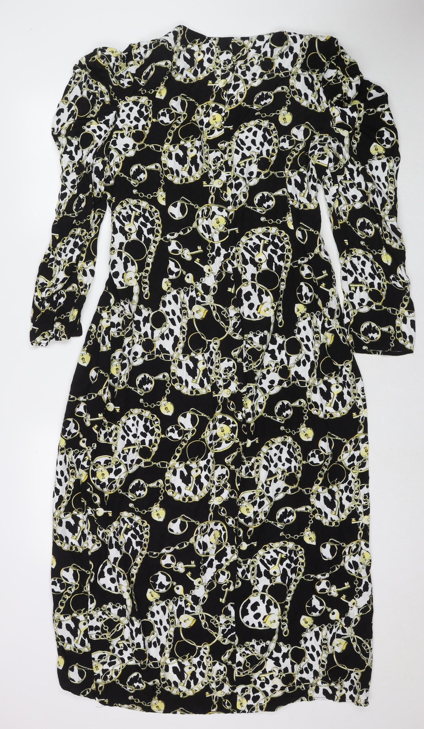 Topshop Womens Multicoloured Geometric Rayon Maxi Size 18 V-Neck Pullover