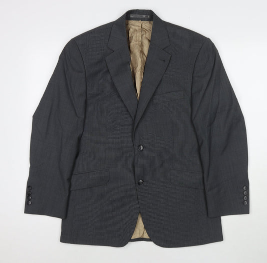 Racing Green Mens Grey Wool Jacket Blazer Size 38 Regular