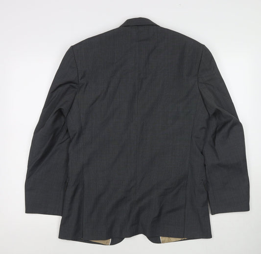 Racing Green Mens Grey Wool Jacket Blazer Size 38 Regular