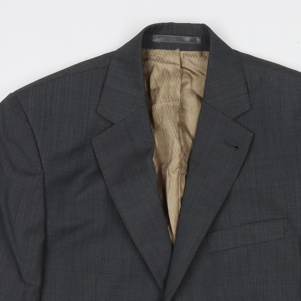 Racing Green Mens Grey Wool Jacket Blazer Size 38 Regular
