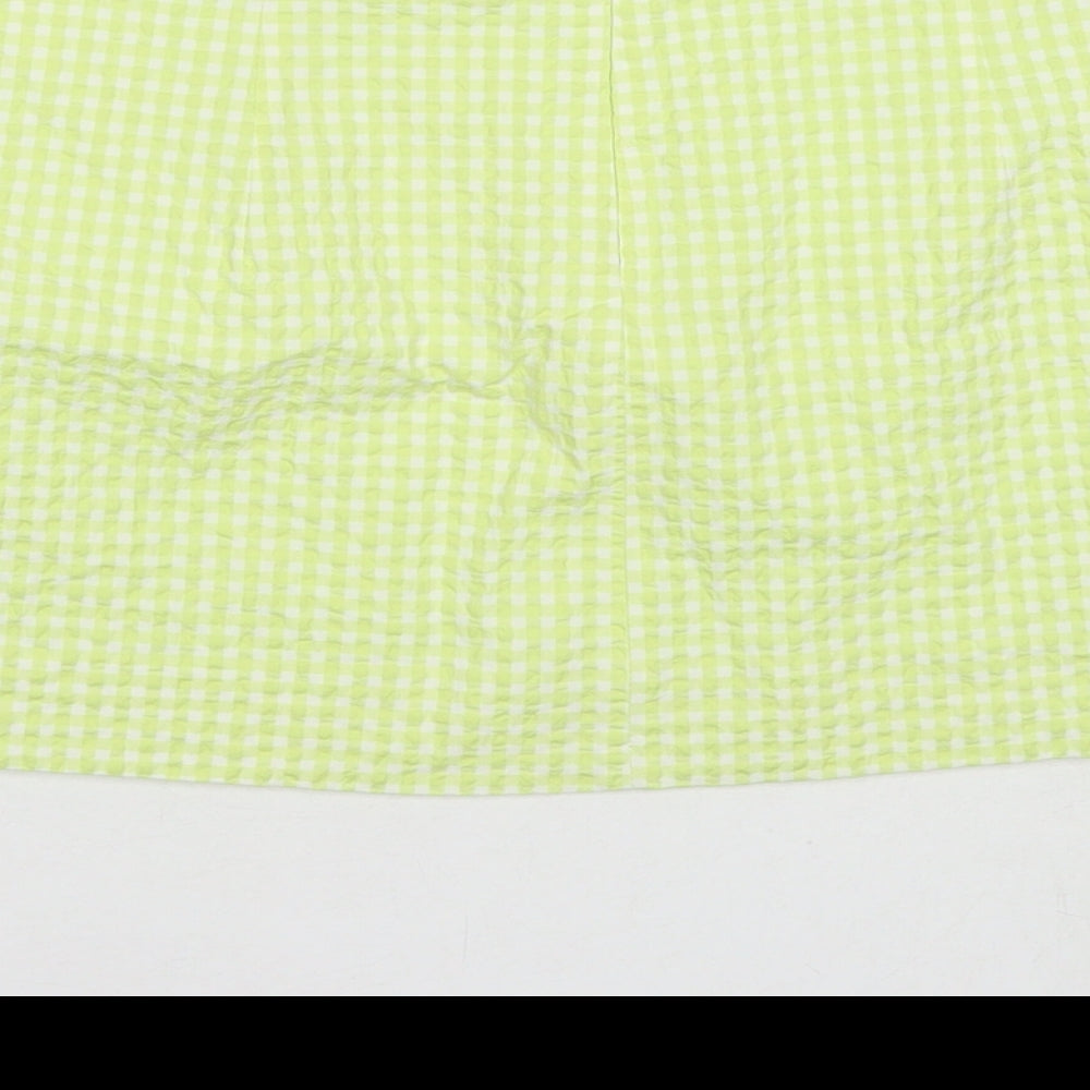 Zara Womens Green Polyester Mini Skirt Size M Zip