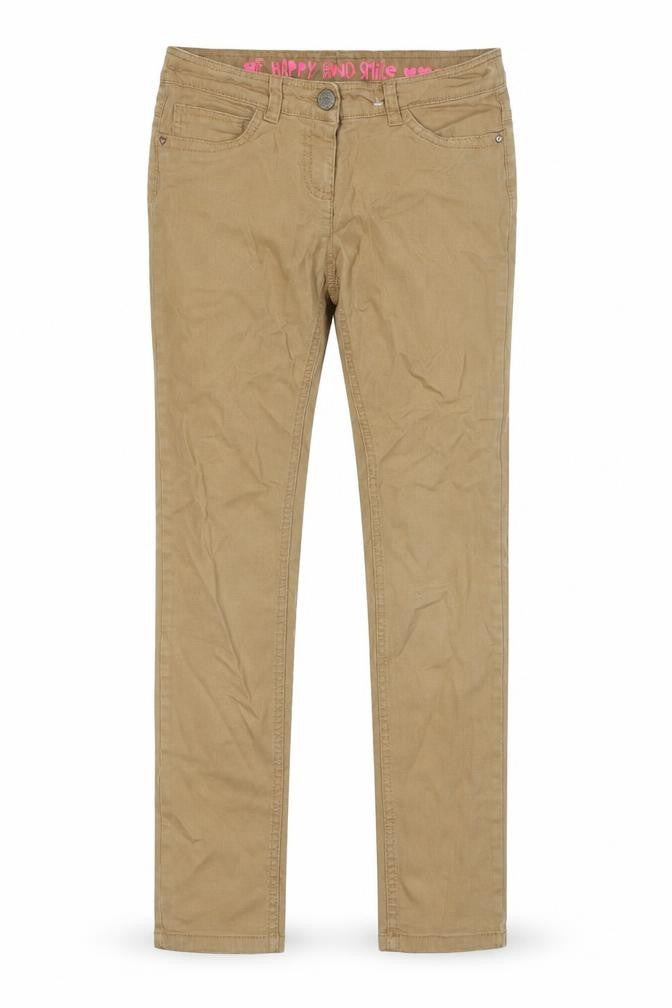 NEXT Girls Brown Cotton Straight Jeans Size 13 Years L27 in Regular Zip