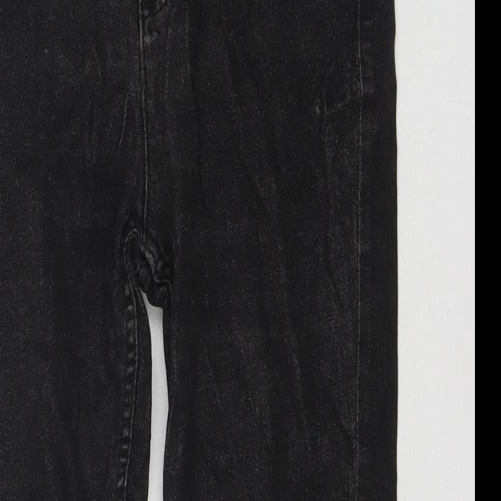 Marks and Spencer Womens Black Cotton Skinny Jeans Size 10 L25 in Regular Zip
