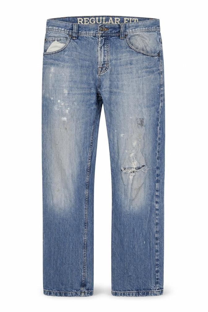 Maine Mens Blue Cotton Straight Jeans Size 34 in L30 in Regular Zip