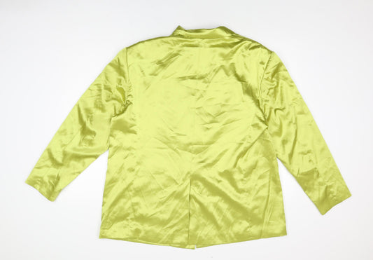 H&M Womens Yellow Jacket Blazer Size L Button