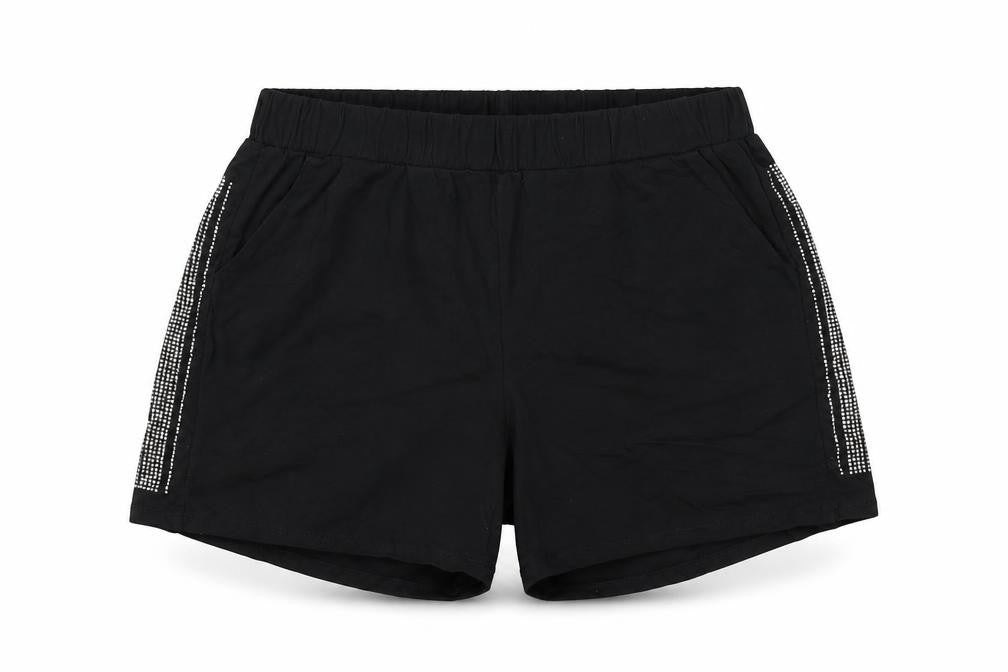 L'olive Verte Womens Black Cotton Sweat Shorts Size L L4 in Regular Pull On