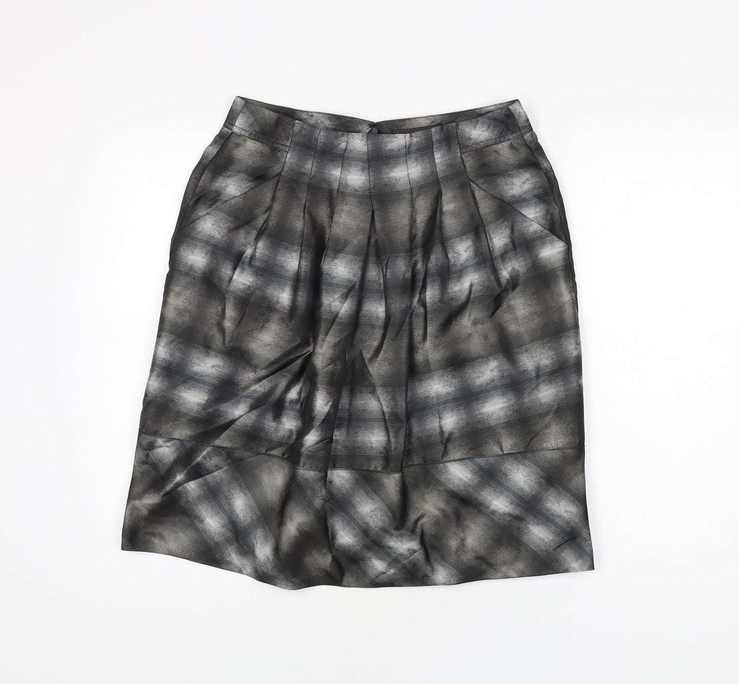 Sandwich Womens Grey Polyester A-Line Skirt Size 8 Zip