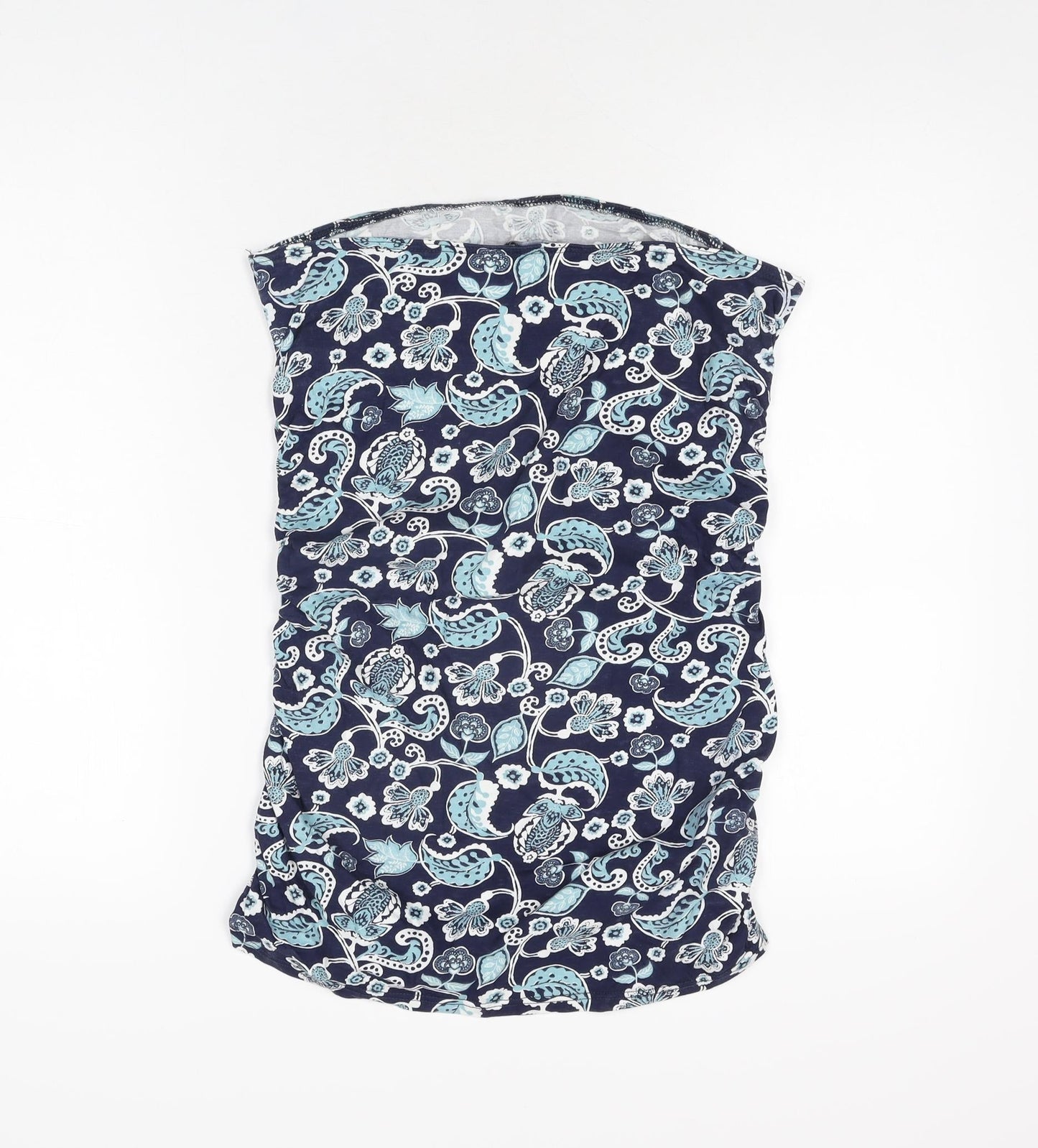 Dorothy Perkins Womens Blue Floral Cotton Basic T-Shirt Size 14 Off the Shoulder