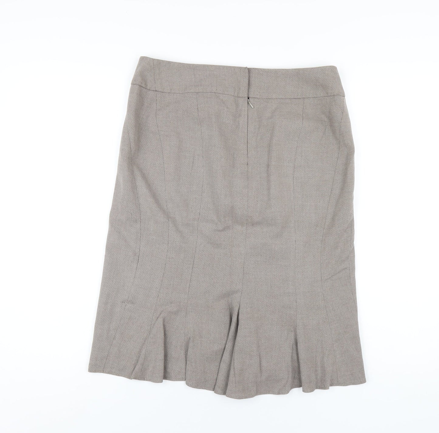 NEXT Womens Brown Polyester A-Line Skirt Size 12 Zip