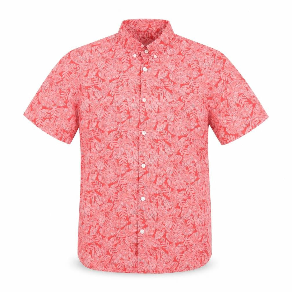 Burton Mens Red Floral Cotton Button-Up Size M Collared Button