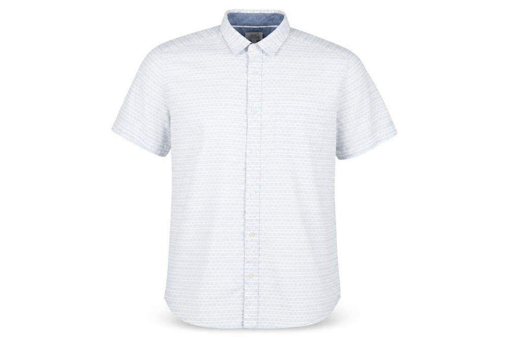 NEXT Mens Blue Geometric Cotton Button-Up Size M Collared Button