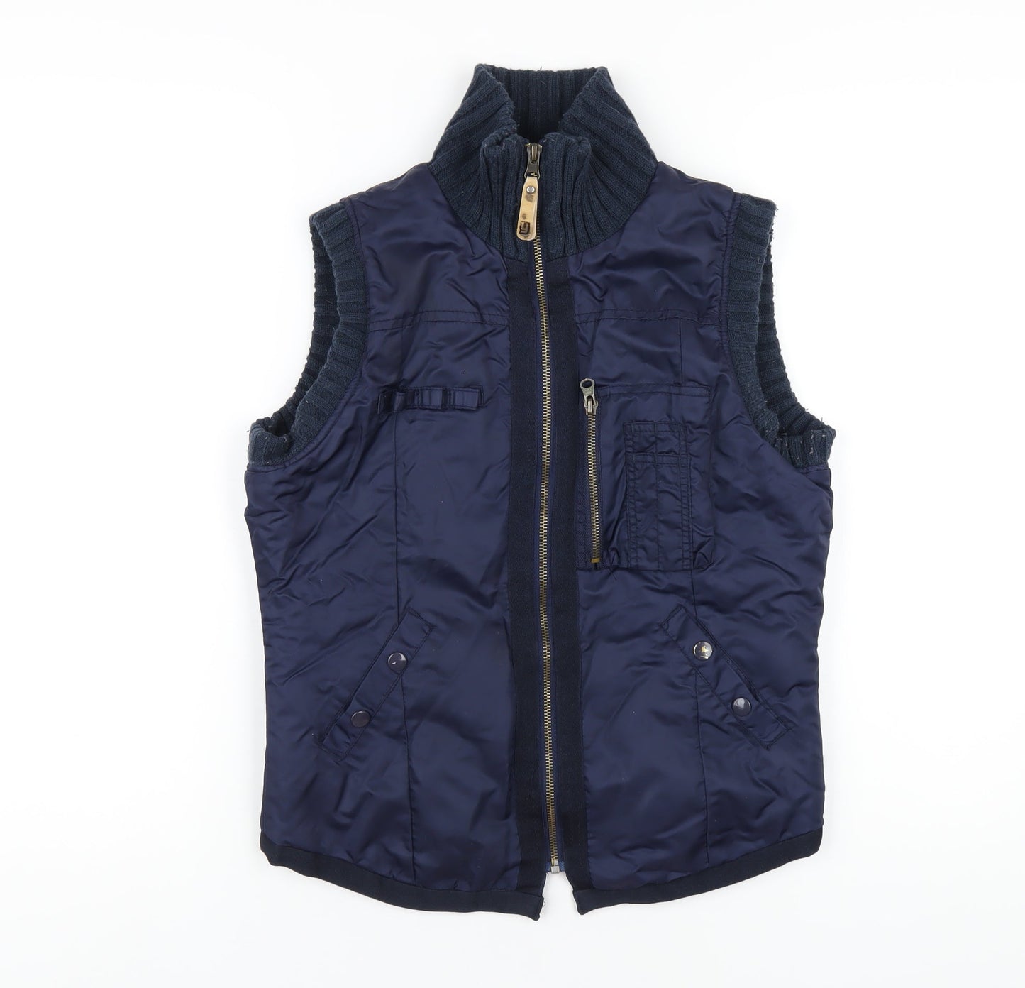 YAYA Womens Blue Gilet Waistcoat Size S Zip