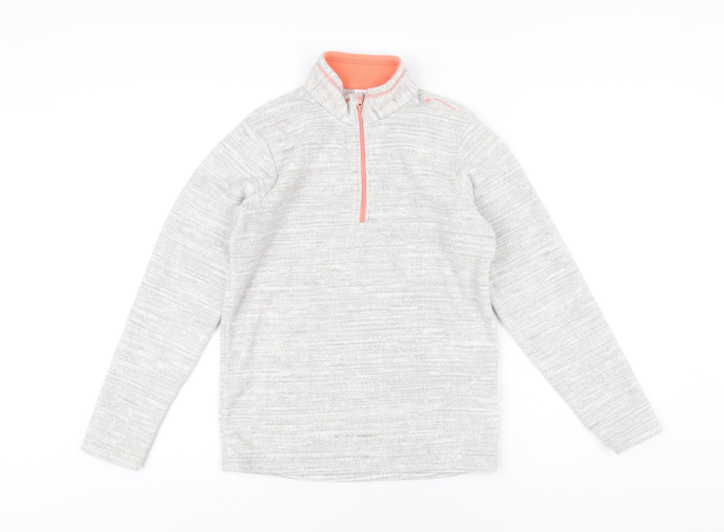 DECATHLON Girls Grey Polyester Pullover Sweatshirt Size 14 Years Zip