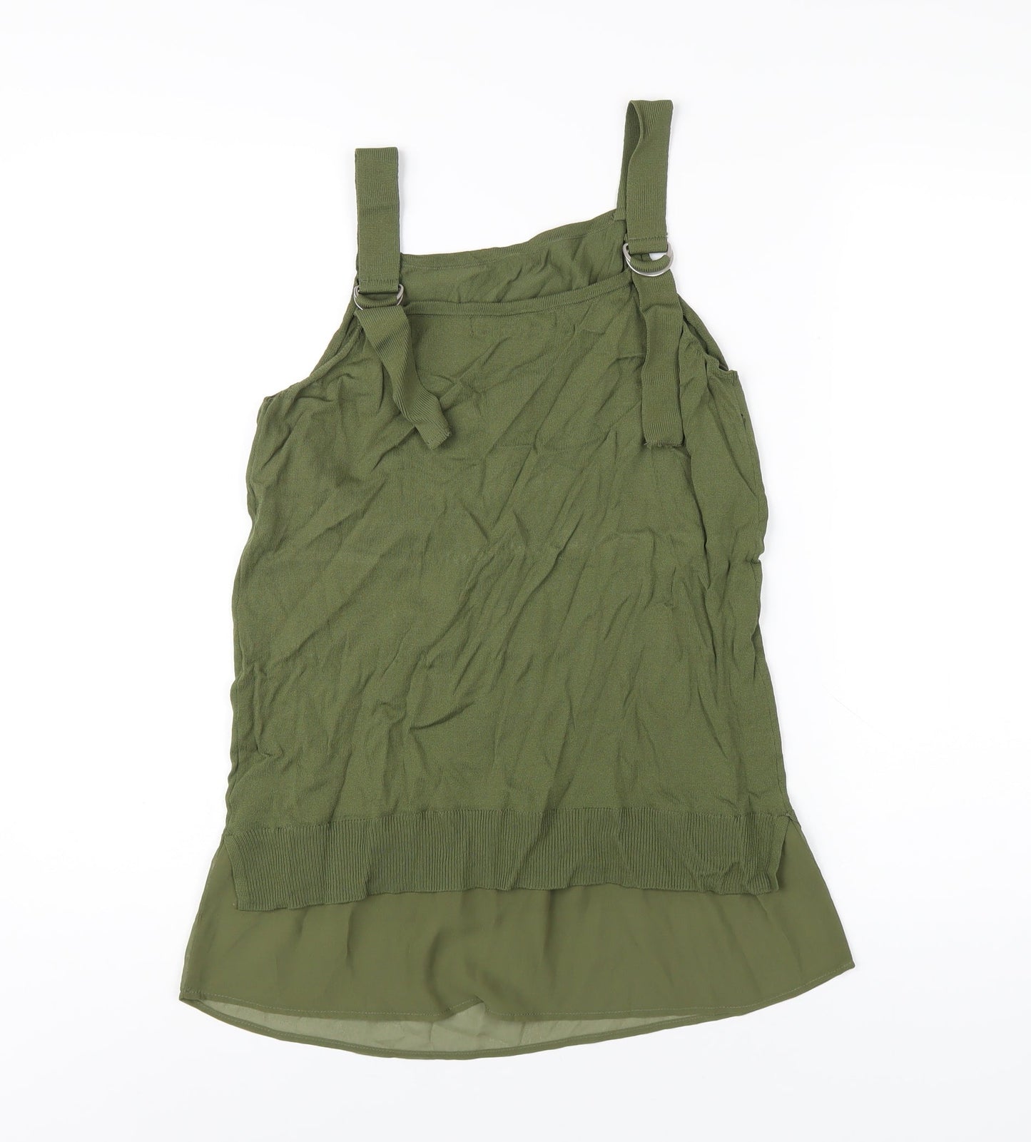 NEXT Womens Green Viscose Basic T-Shirt Size S Square Neck