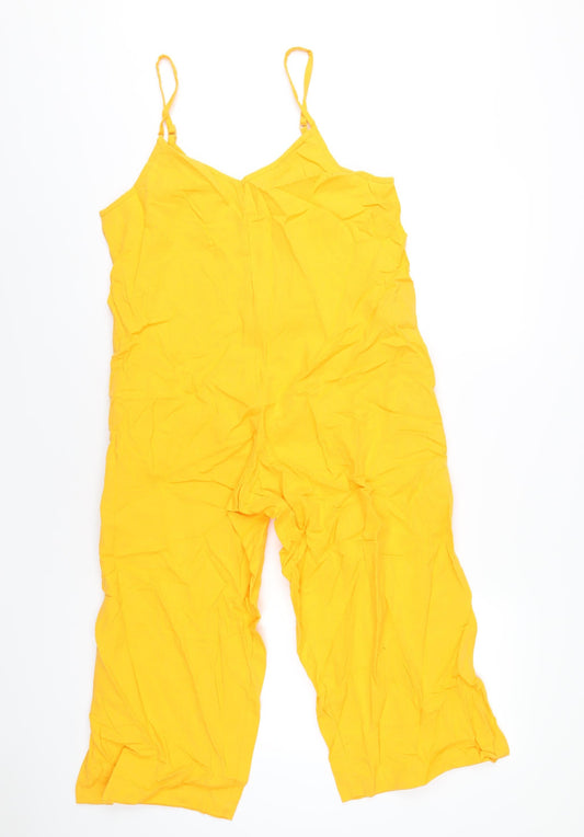 ASOS Womens Orange Vinyl Jumpsuit One-Piece Size 6 L23 in Pullover